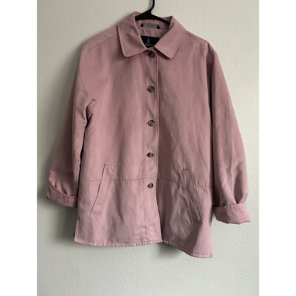 London Fog Jackets & Blazers - London Fog All Weather Suede Women's Small Pink Long Sleeve Jacket Quiet Luxury